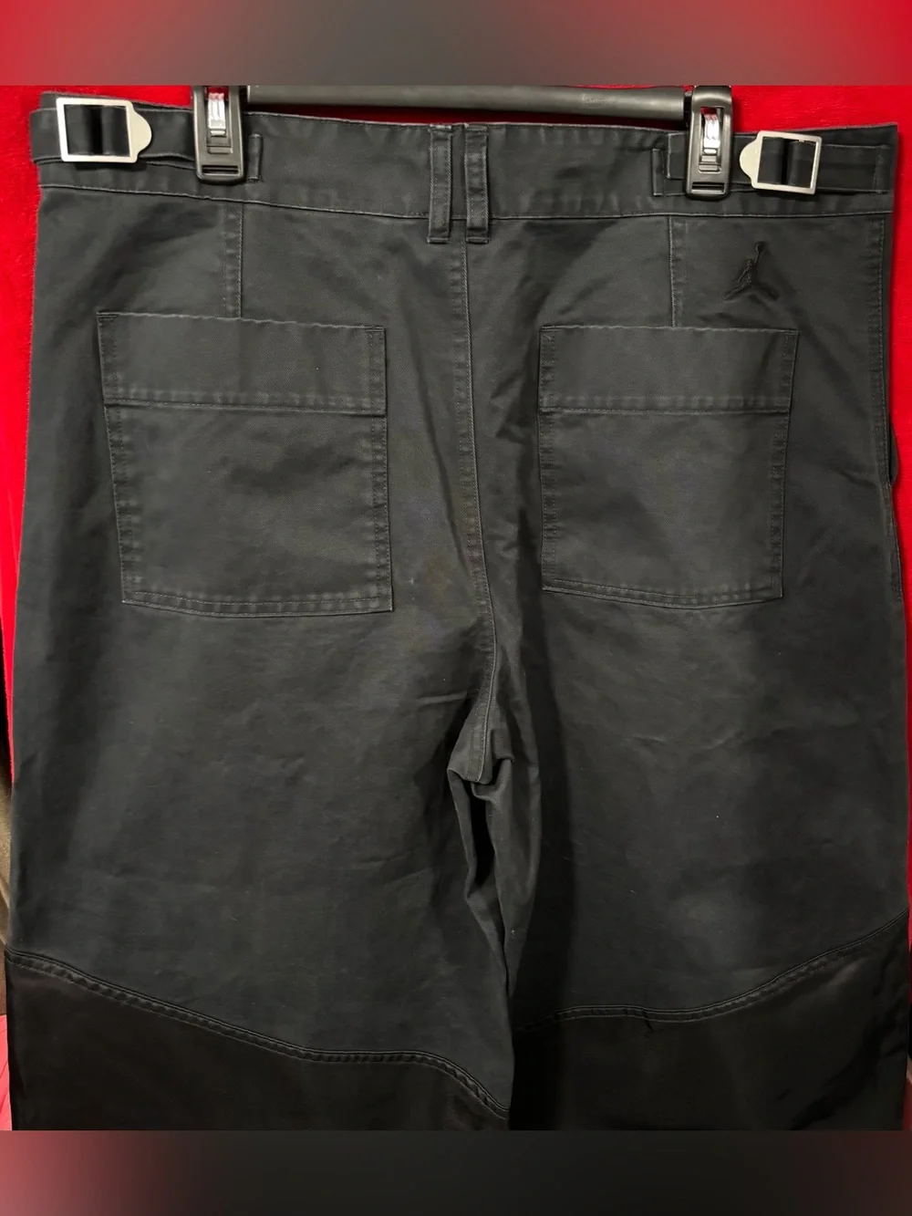 Jordan Flight Utility Two Tone Wide Leg Baggy Pants Black Size Large